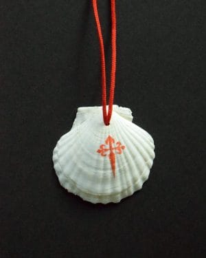 Natuurlijke Sint-Jakobsschelp met opdruk