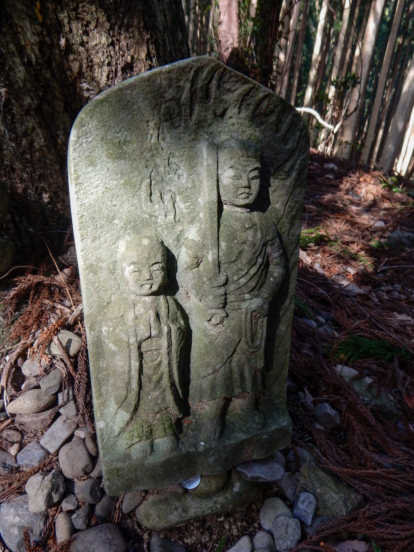 Een kleine oji langs het pad