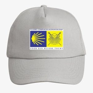 Pet met het logo van het Vlaams Compostelagenootschap