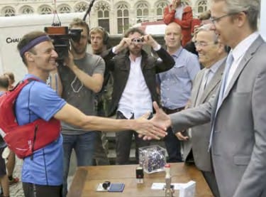 Bruno Toback feliciteert Johan Swinnen
